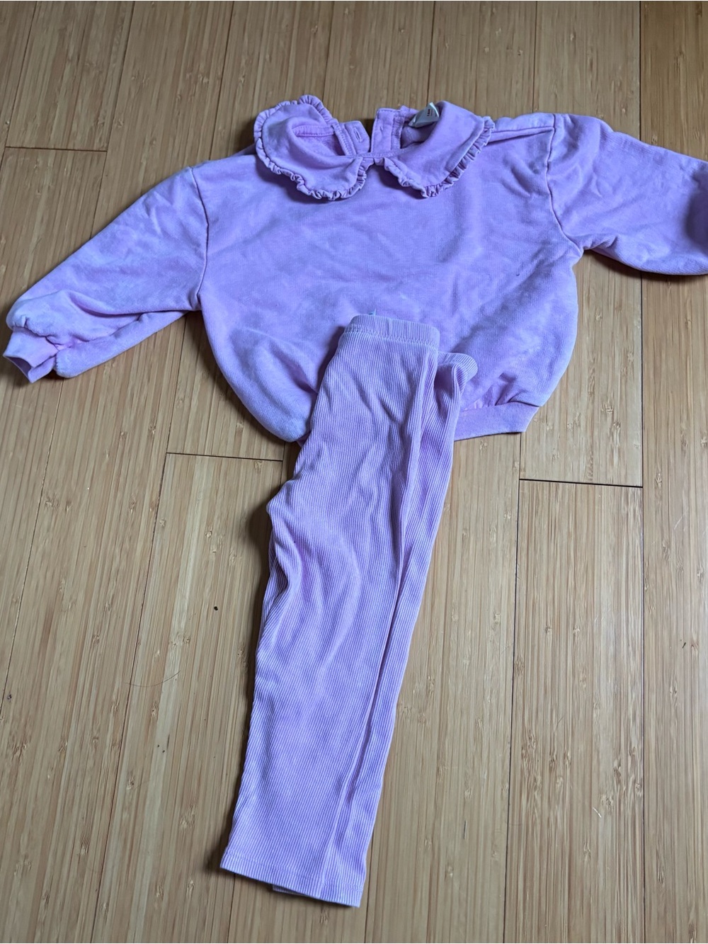 Cat & Jack Lilac Ribbed Top and Leggings Set